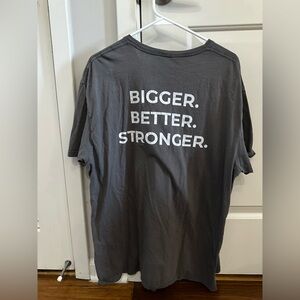 Men Gray T-Shirt Bigger Better Stronger Xl